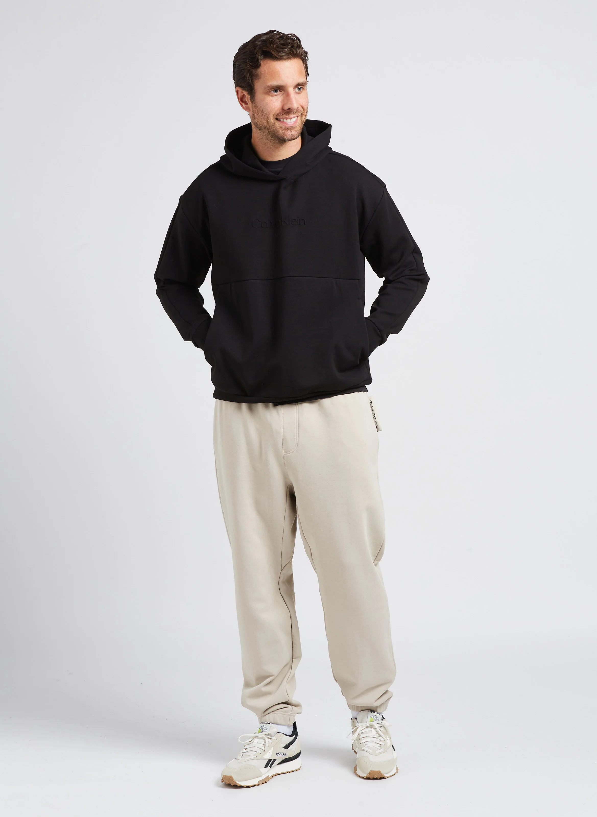 Jogging large en coton | Beige