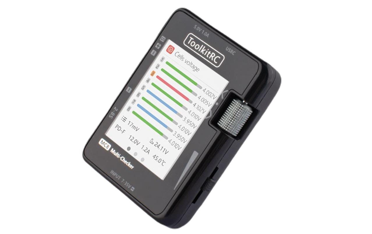 Akkutester MC8 Multitool mit USB LadefunktionMultifunktionaler 2-8S LiPo Tester