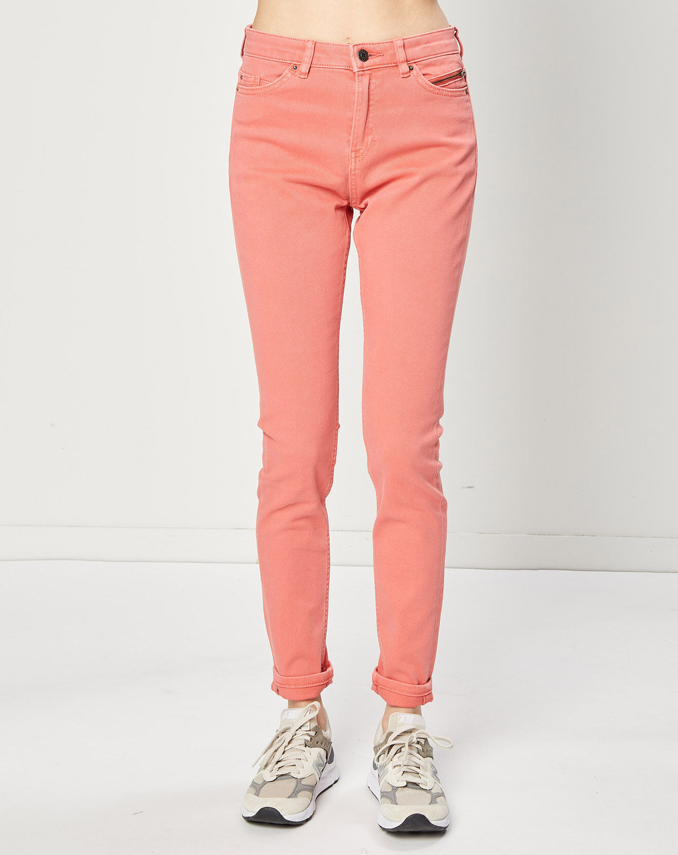 Esprit Jean Slim en Toile de coton rose