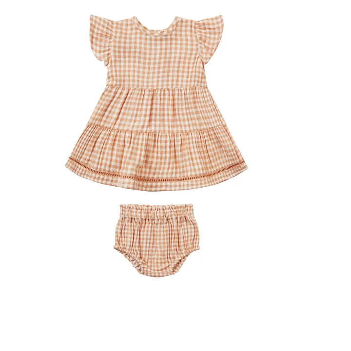 Quincy Mae Robe et Bloomer Lily Vichy | Abricot