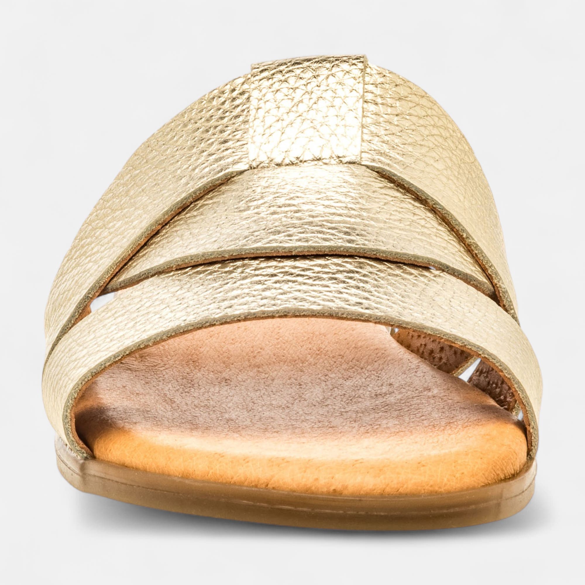 Mules Femme en cuir or