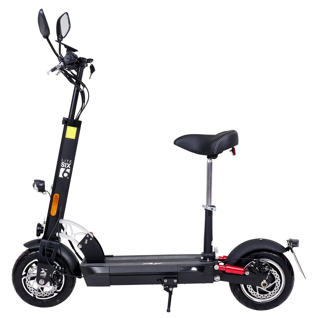 eFlux Lite Six E-Scooter 1000 Watt mit Straßenzulassung, 40 km/h, verstellbarer Sitz, Lithium-Akku