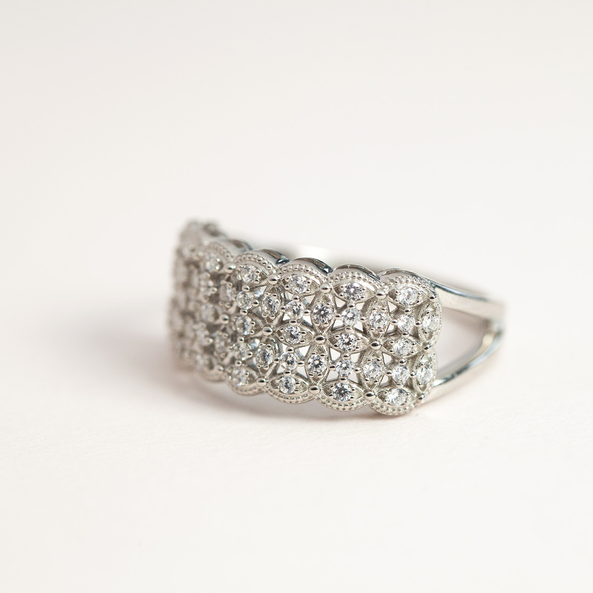Bague argent 925, zirconias.