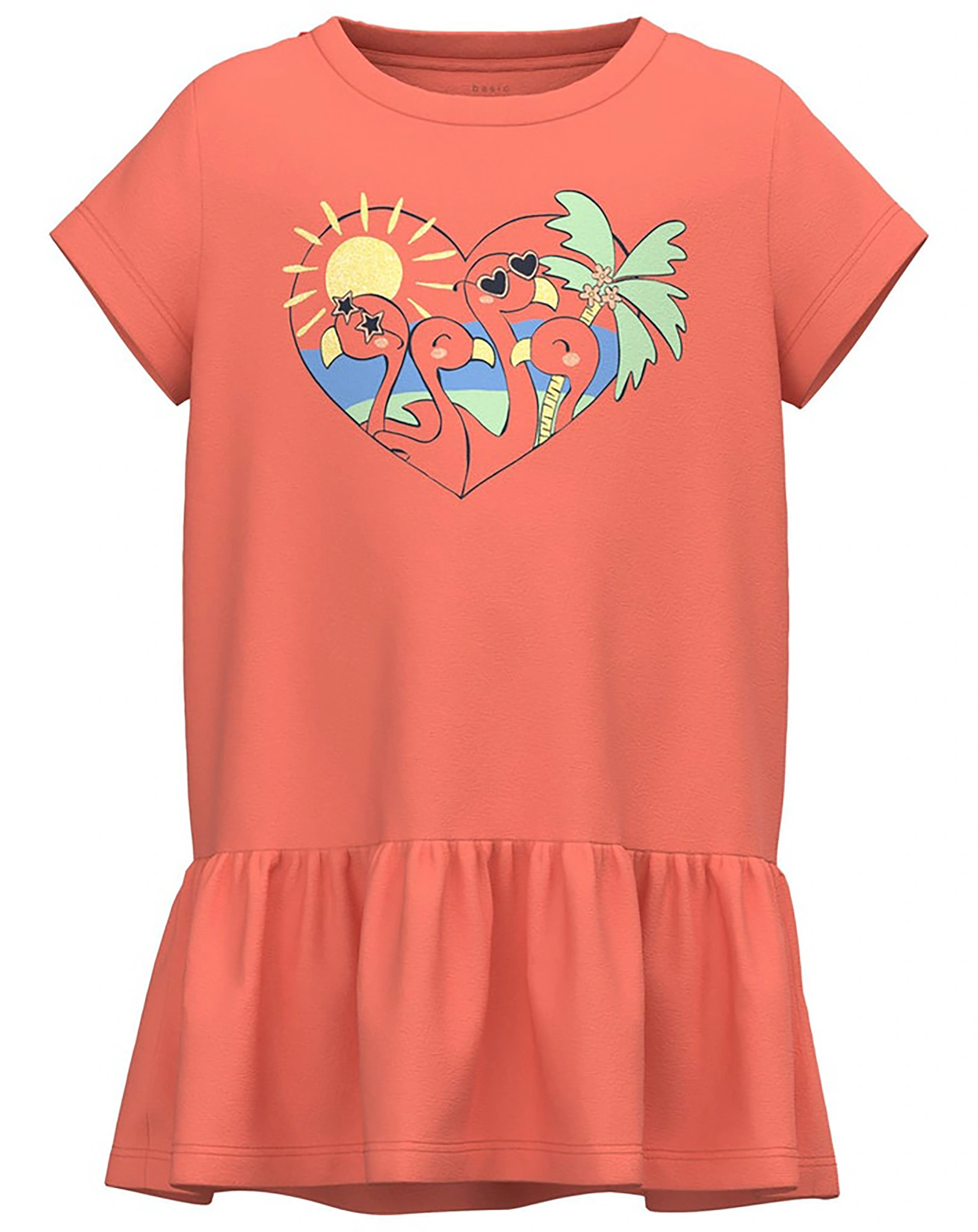 T-Shirt NMFVIANE TUNIC - SUNNY in coral