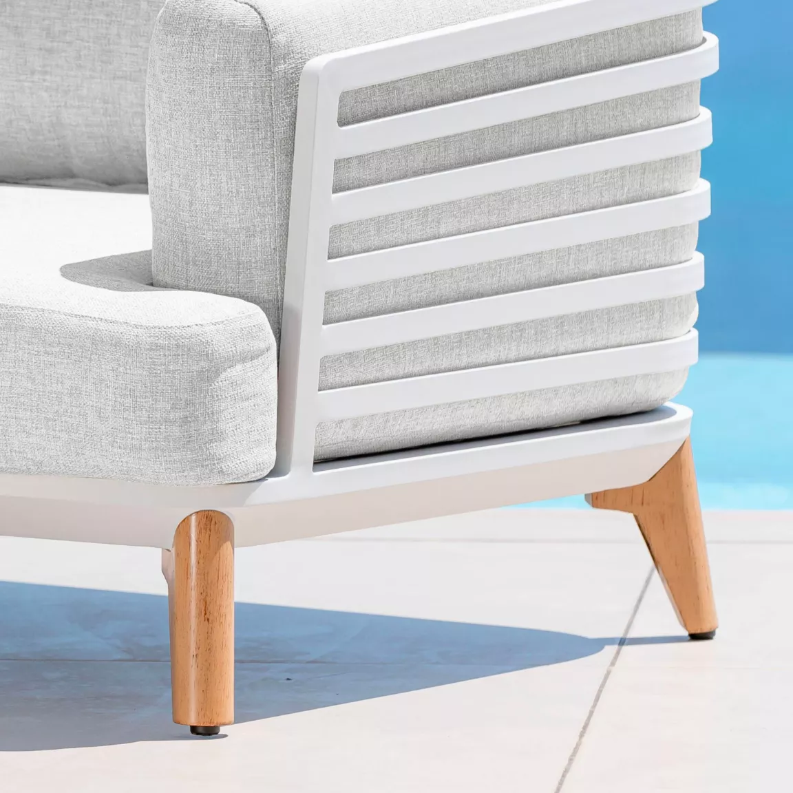Fauteuil de jardin en aluminium Monte Carlo Blanc et gris clair