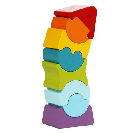 Cubika Stapelspiel Holzwackelturm Flexibler Turm LD-8