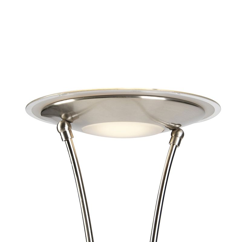 Vloerlamp staal met leesarm incl. LED en USB-poort - Sevilla