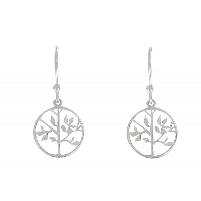 Boucles d'Oreilles Argent Rhodié Arbre de Vie