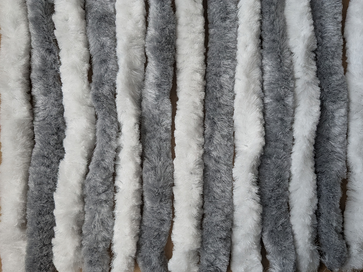 Repusel 185 x 56 cm chenille gordijn - White/Grey