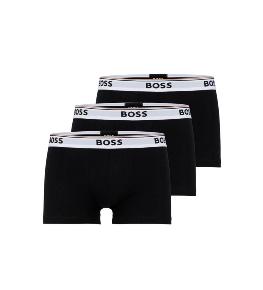Conjunto de 3 cuecas boxer BOSS com logotipo preto