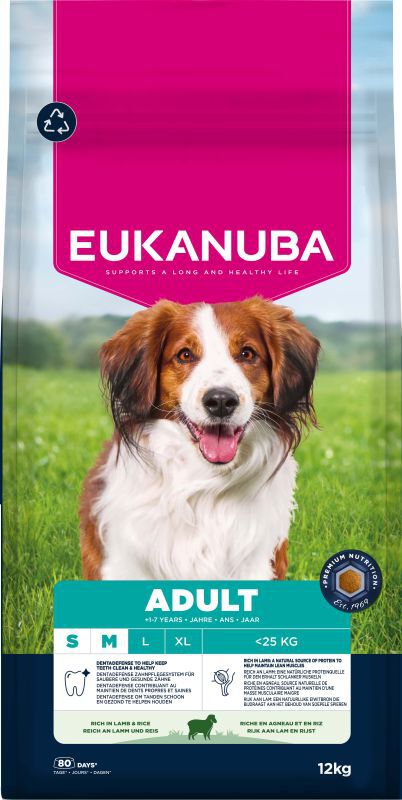 Eukanuba Adult Small/Medium  - Hondenvoer - 12 Kilogram - lam