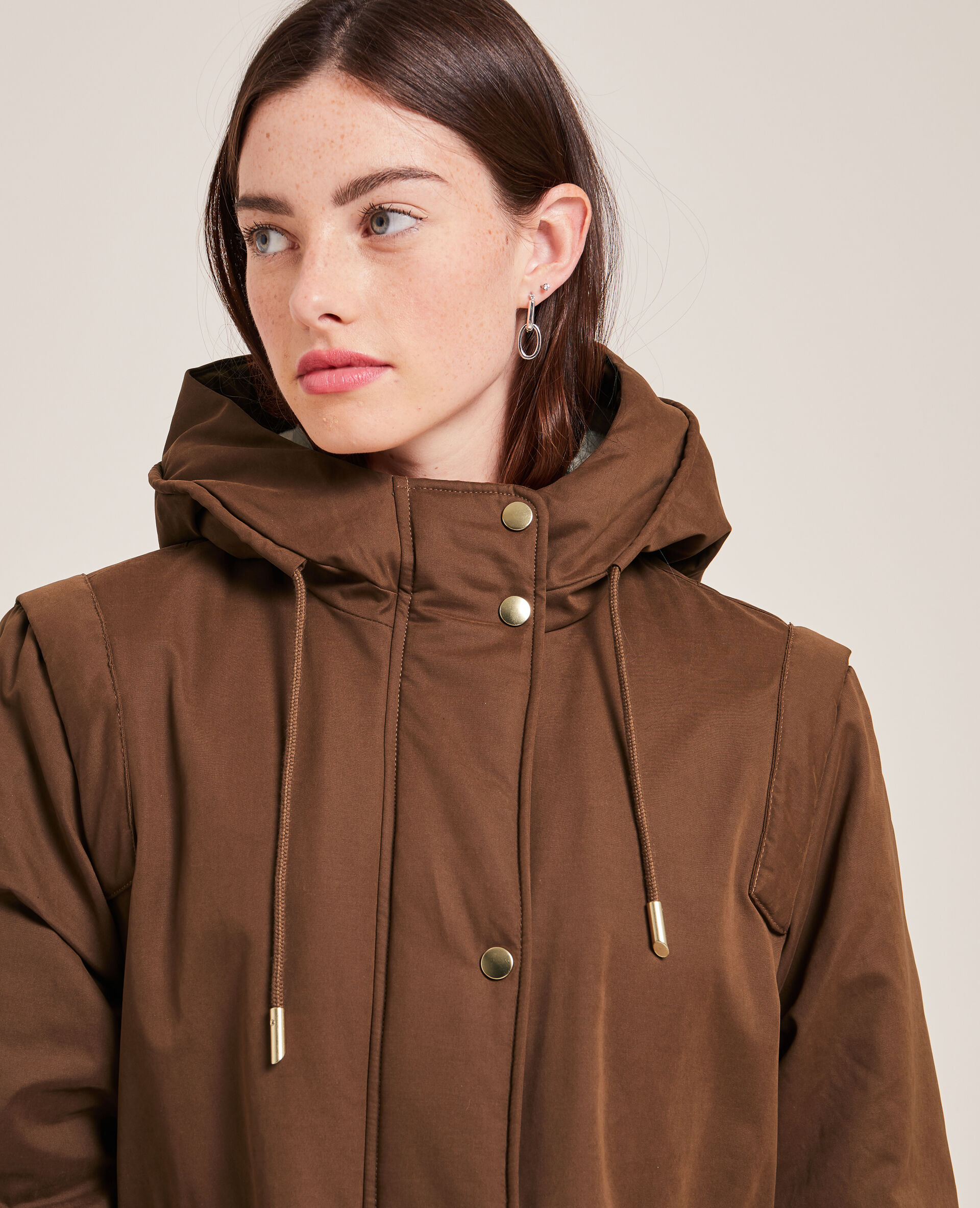 Parka avec doublure fourrure - Marron