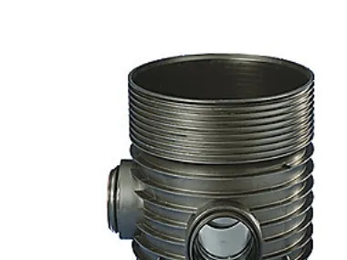 Rense-inspbrønd 600-250mm 3-4 - lige gennemløb og tilløb 90° for glat rør. Wavin PP