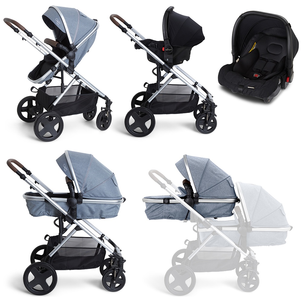 Baby Elegance Cupla Duo Reisesystem Grau, Zweitsitz, Autositz & ISOFix-Basis-Set