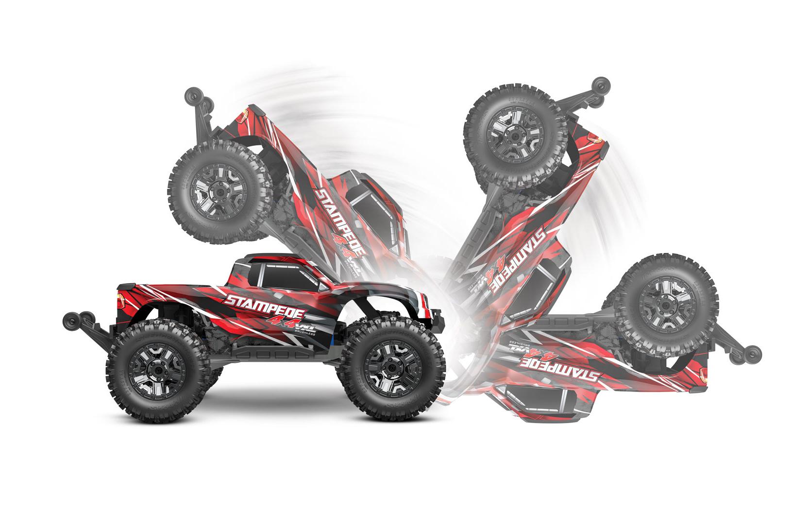 Monster Truck Stampede 4x4 VXL Rot, ARTR, 1:10<br>Robuster 4WD Brushless Monstertruck