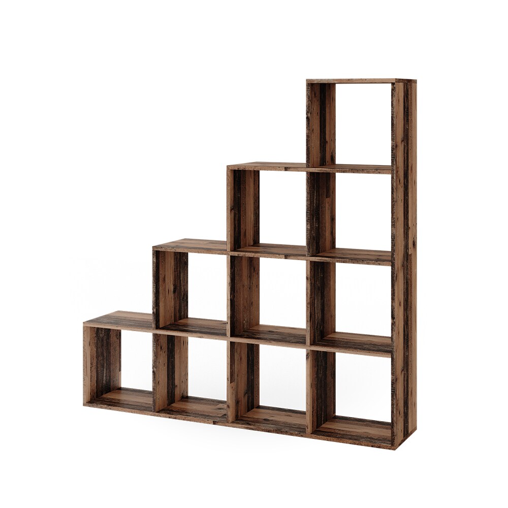 Vicco Treppenregal Raumteiler Stufenregal 10 Fächer Old Style - Bücherregal