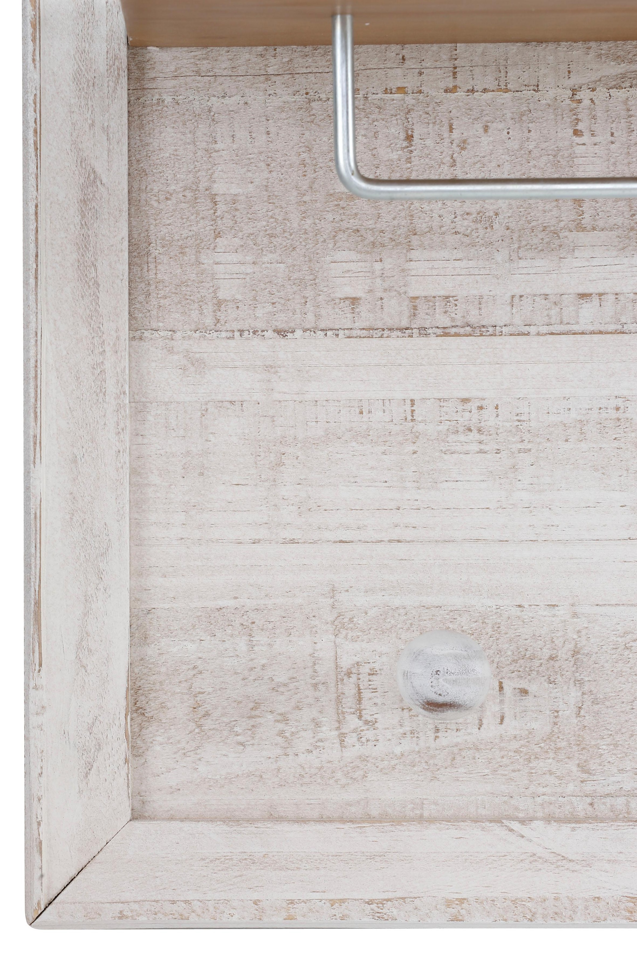 Home affaire Garderobenpaneel »Auckland« mit 1 Metallstange und 5 Haken, aus Massivholz, Breite 60 cm