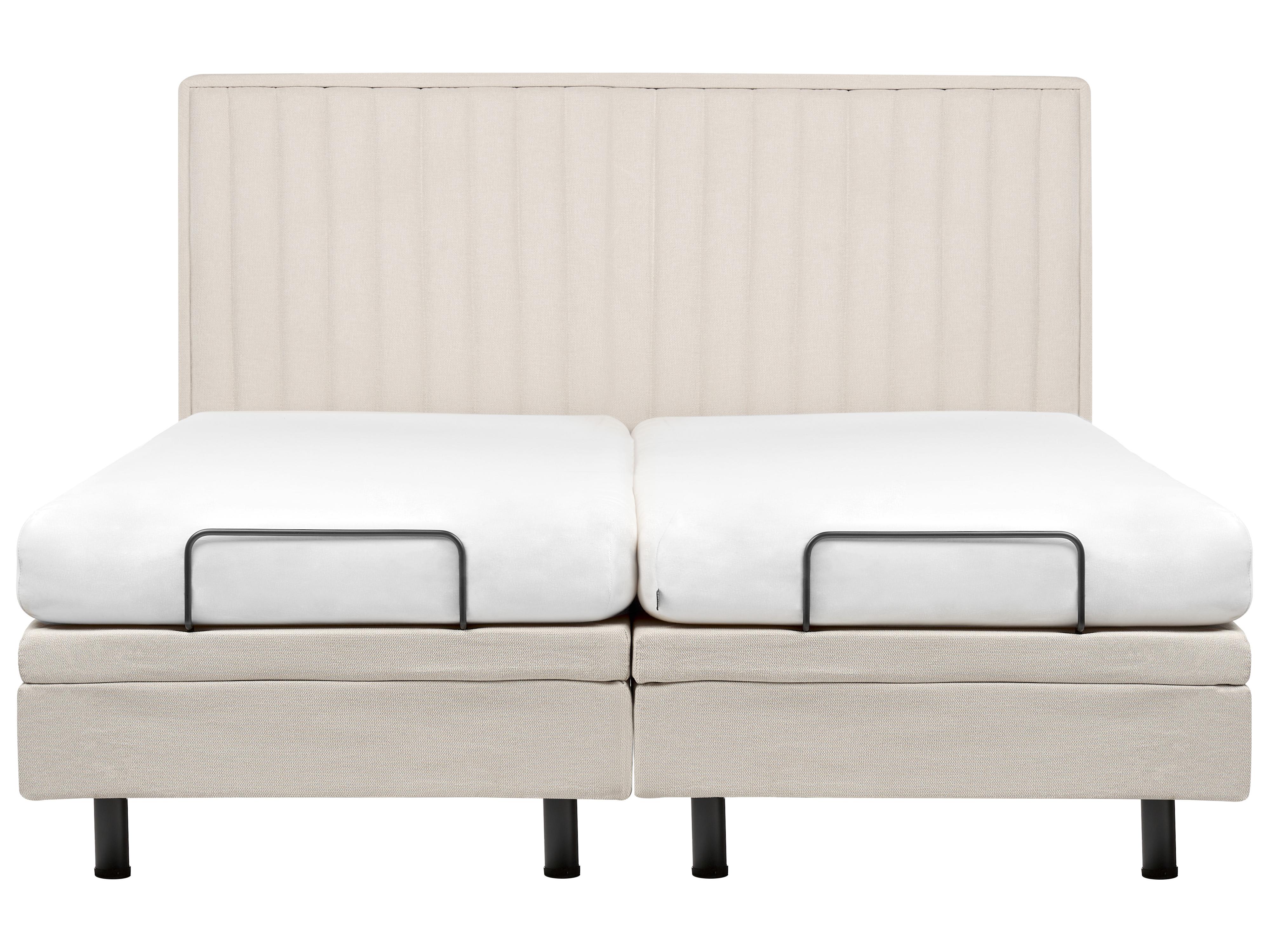 Verstelbaar bed Stof CASTELLAN 180 x 200 cm Lichtbeige