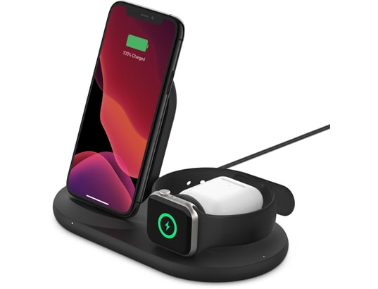 BELKIN - Chargeur induction WIZ001vfBK Double pad induction avec stand