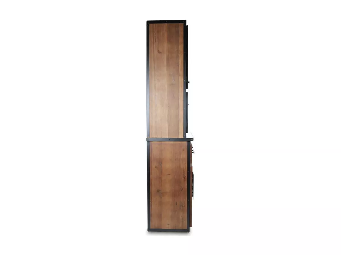 Vaisselier 2 tiroirs Bois-Métal Marron - Eduline Décoration d'Autrefois