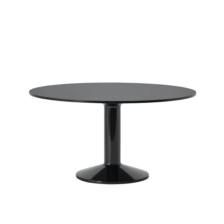 Muuto - Midst Esstisch, Ø 140 cm, Linoleum schwarz / schwarz