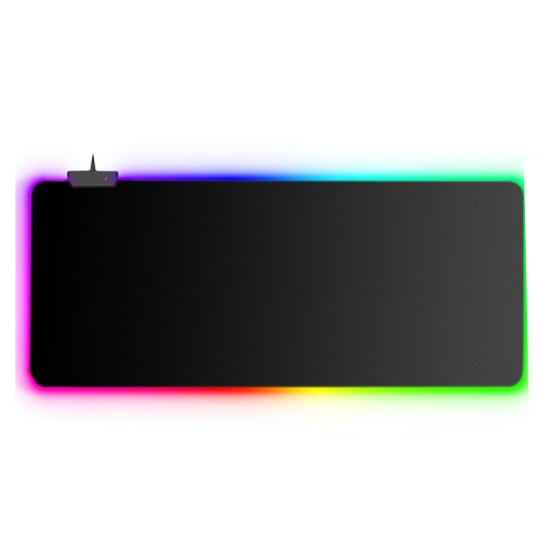 (90x40cm) Gaming Mauspad Mausmatte mit Rutschfester Unterseite   RGB-Beleuchtung - Schwarz