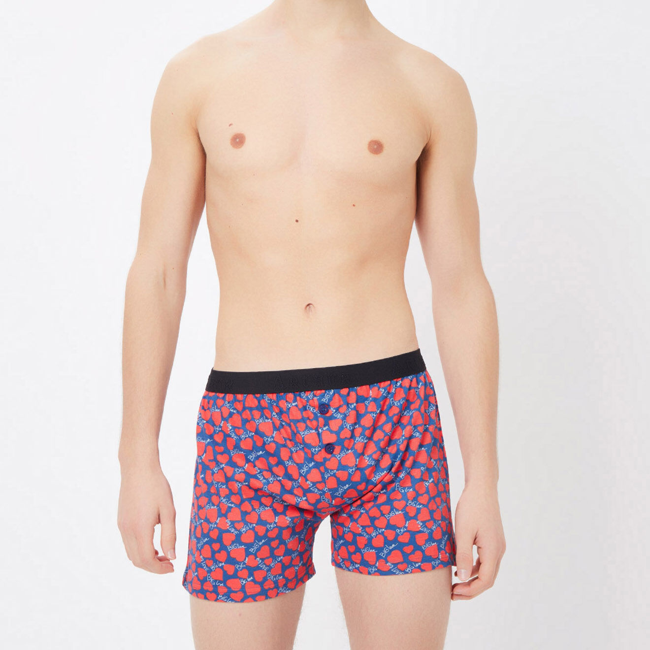 Arthur Boxer imprimé bleu marine/rouge