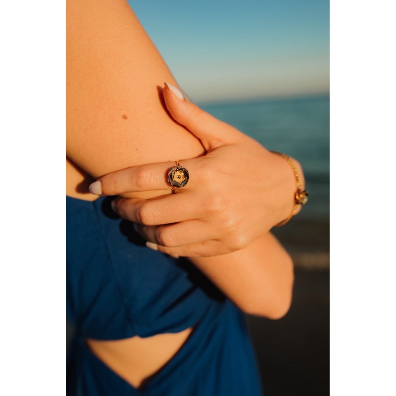 bague fleur doré à l'or fin - AGLAÉ
