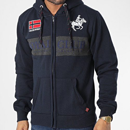 Sweat Zippé Capuche Fahorse Bleu Marine
