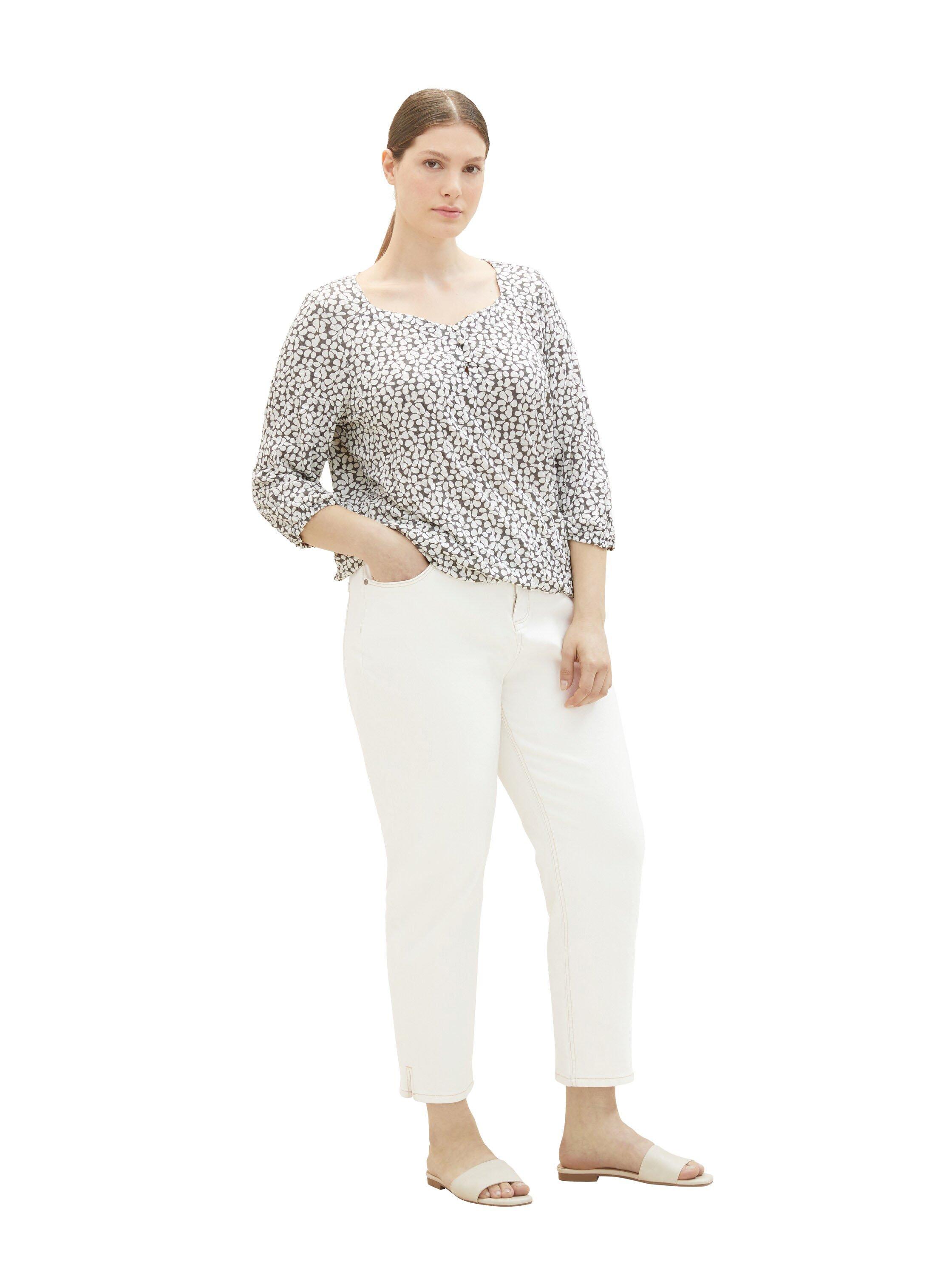 3/4-Arm-Shirt mit Alloverdruck und Saumgummizug