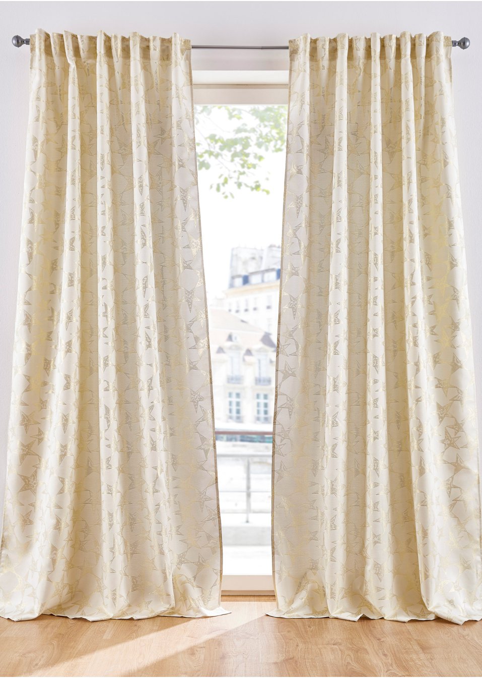Voilage en jacquard avec motif graphique (1 pce.)