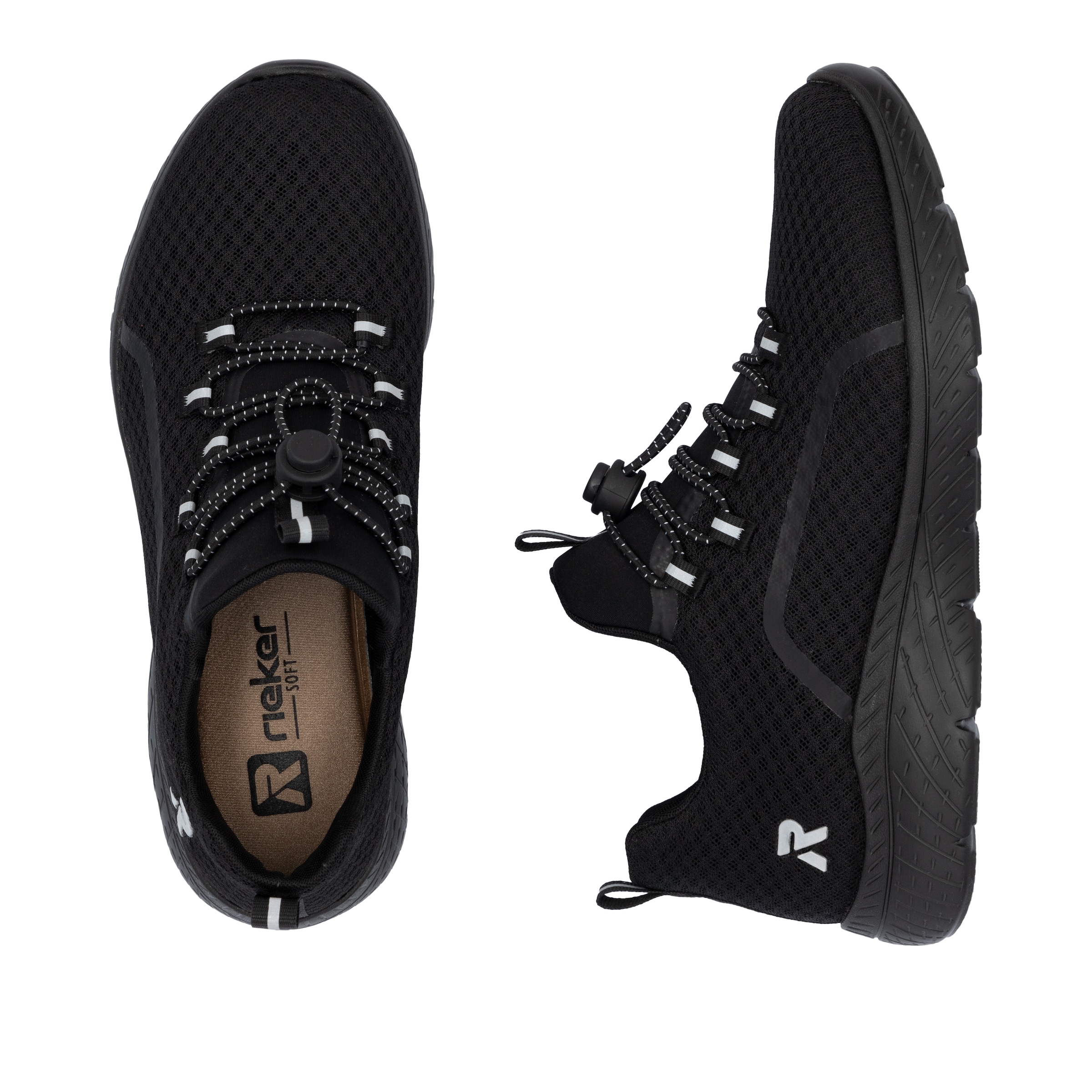 RIEKER Sport Slip-On Sneaker  Trekking Schuh, Freizeitschuh, Slipper mit einfachem Schnellverschluss