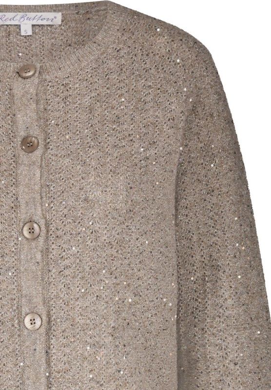 Red Button - Srb4605 - Vest Cardigan - Truffel - Ajour Sparkle