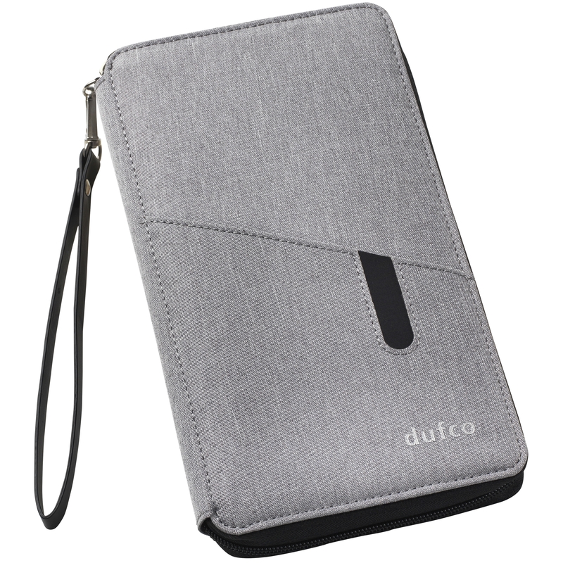 Dufco Reisemappe mit Powerbank, grau, Textil