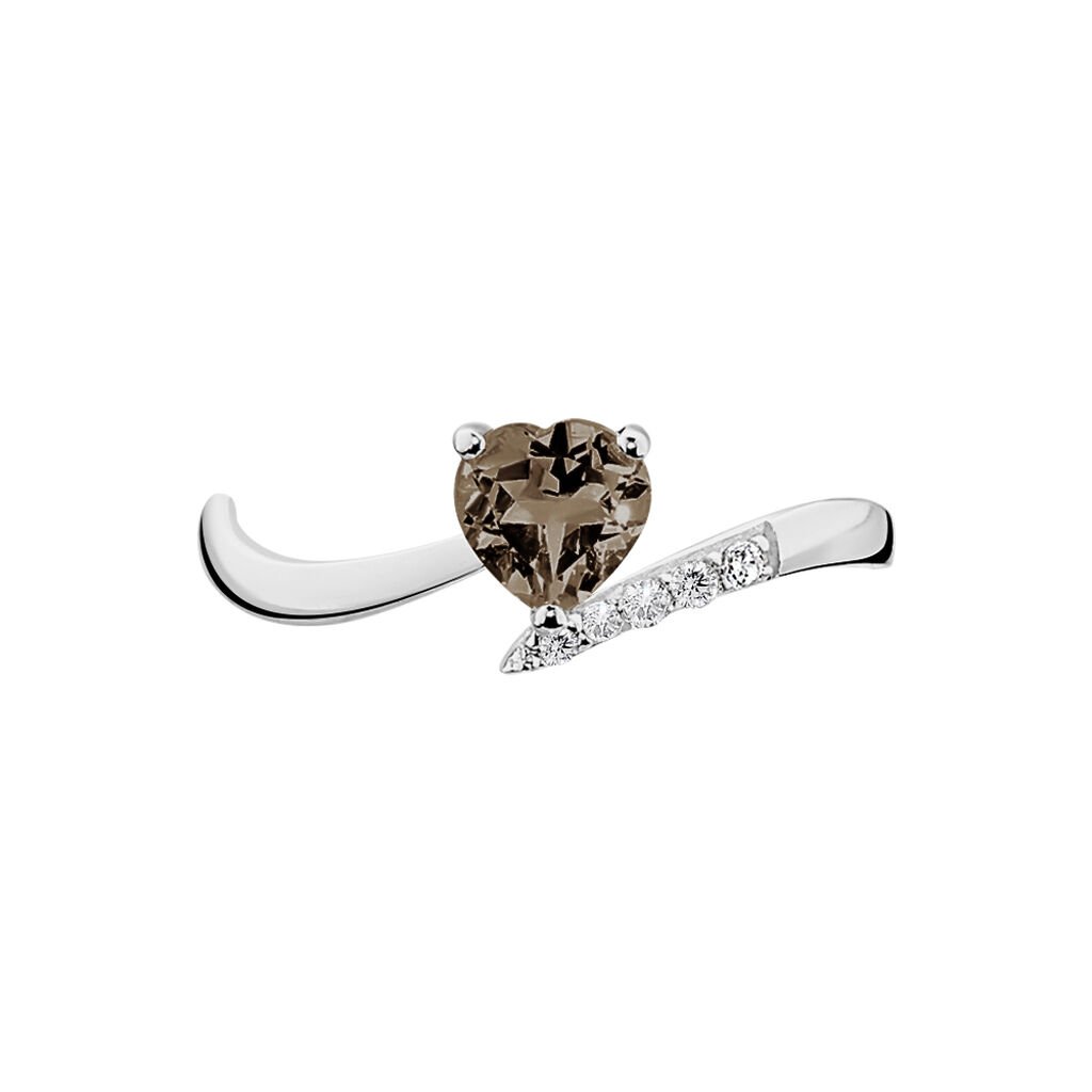 Bague Eva Or Blanc Quartz Et Diamant
