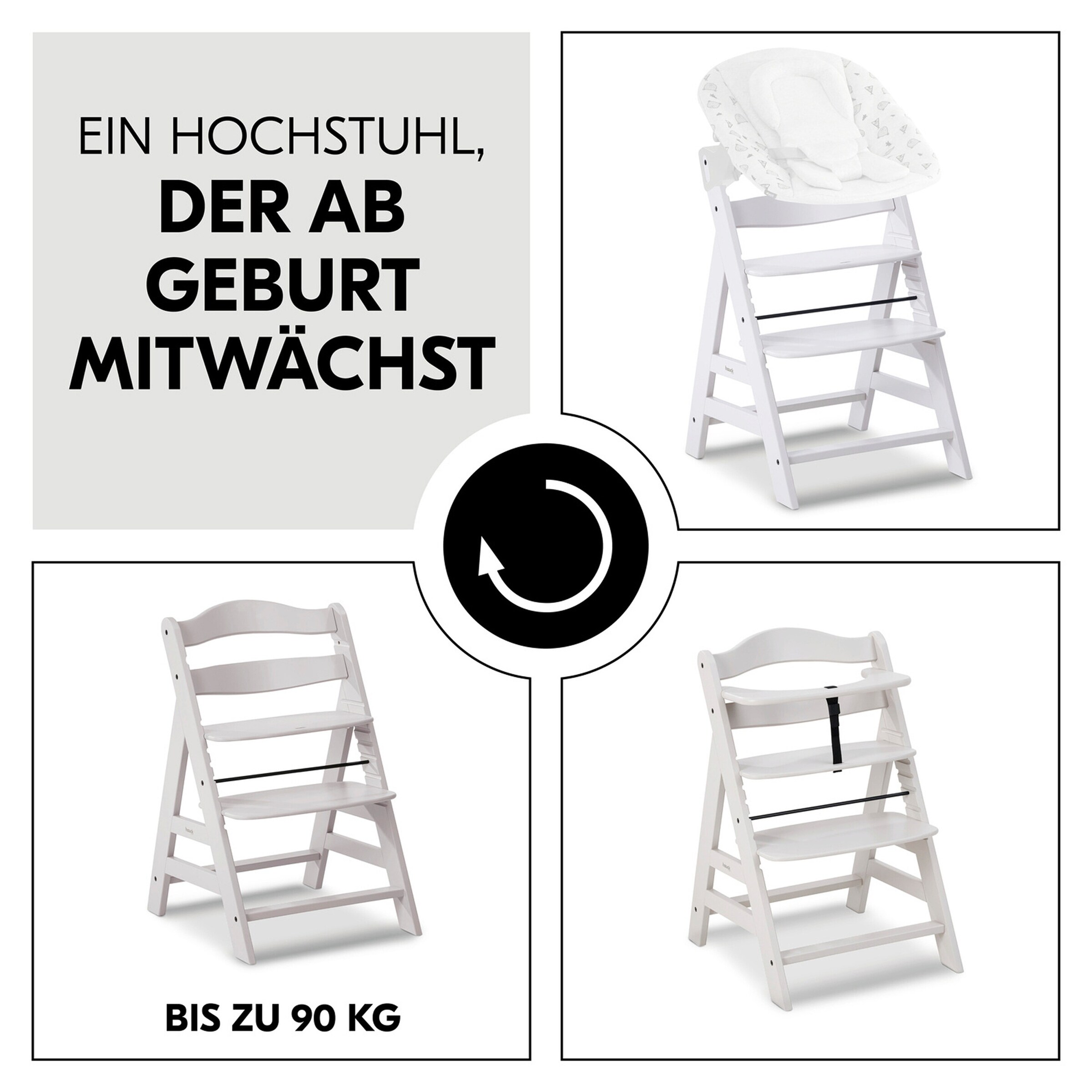 Hauck Hochstuhl Alpha + creme