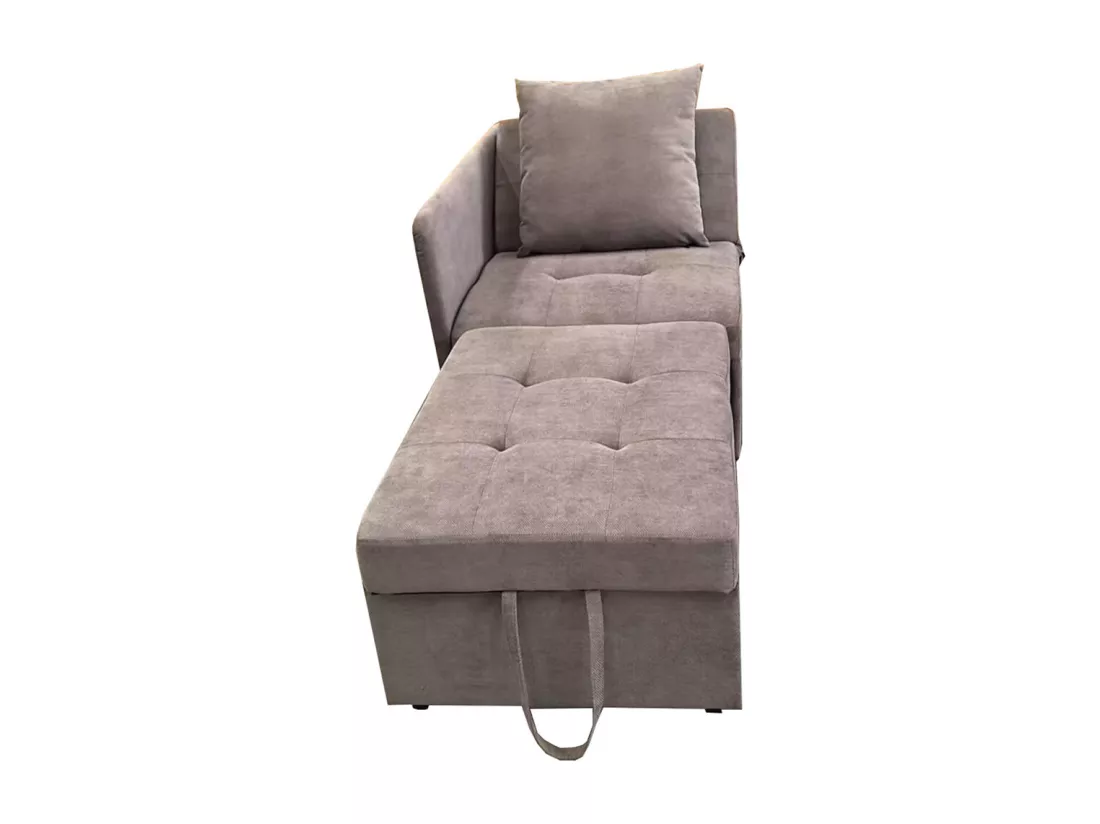 Lit banquette lit rembourré 3 en 1 Canapé-lit multifonction en lin avec dossier réglable pour les petites pièces gris