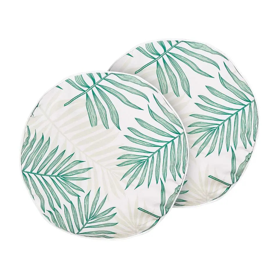 POGGIO - Tuinkussen set van 2 - Beige/ Groen - ⌀ 40 cm - Polyester