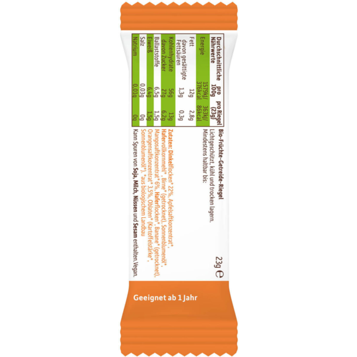 Freche Freunde Bio Riegel Mango & Orange 12+ Monate 4x23g