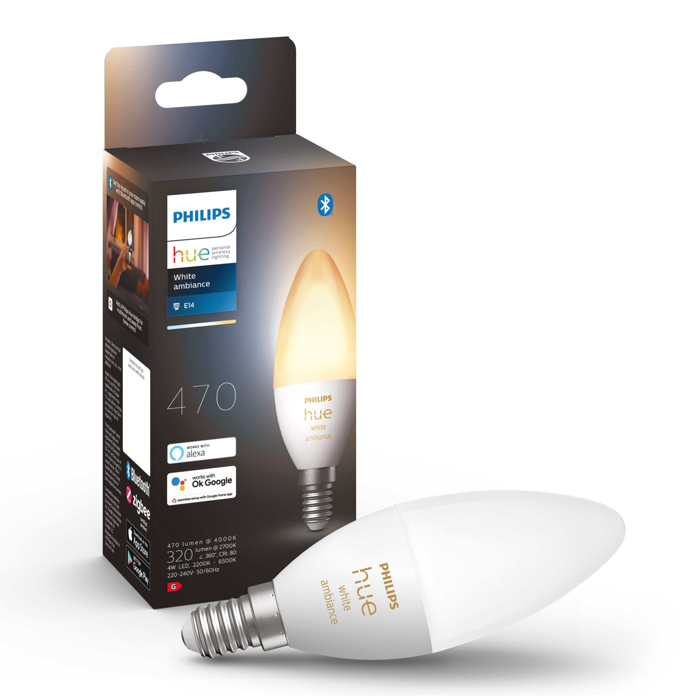 Philips Hue Ambiance Smart LED-pære E14 470 lm 1-pk.