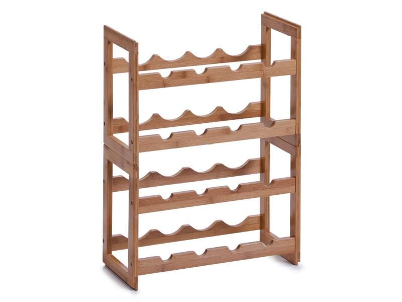 Zeller Present Weinregal stapelbar für 8 Flaschen, Braun Stapelbares Weinregal