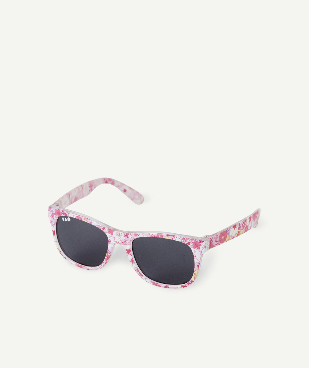 lunettes de soleil bébé fille roses et imprimées fleurs