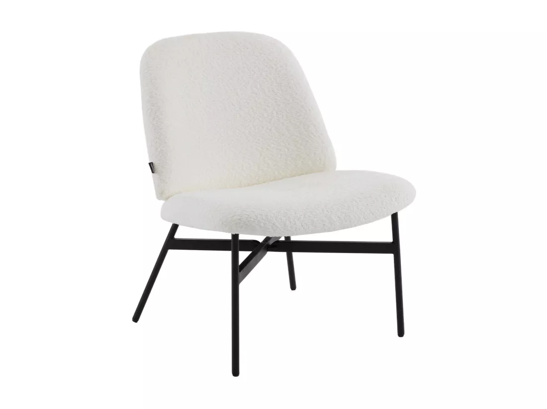 Fauteuil en tissu bouclé beige - Petra