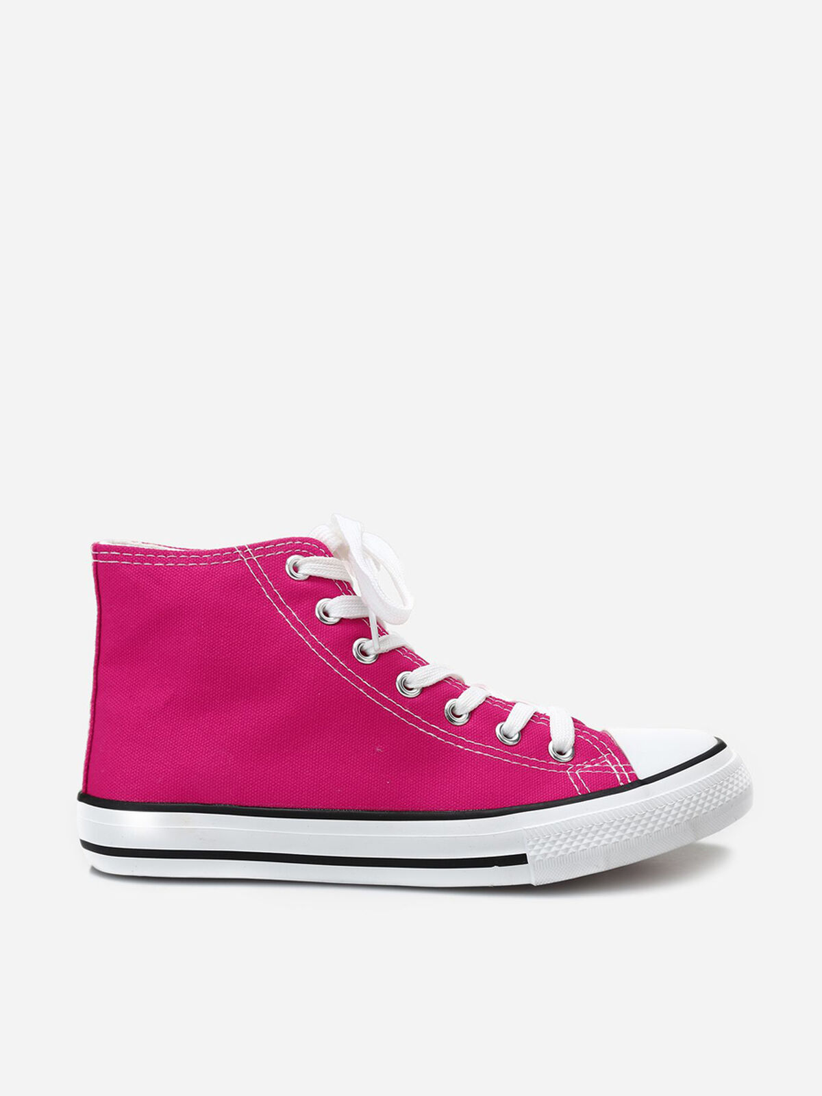 Tennis en toile à lacets- Fuchsia