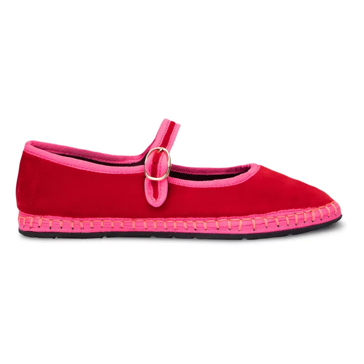 Flabelus Ballerines Slippers Aurelie Velours | Rouge