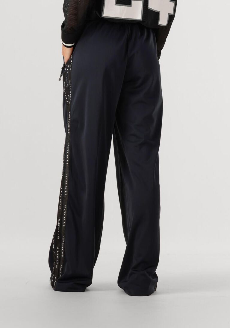 donkerblauwe haute l'amitié wijde broek logo tape track tall pant