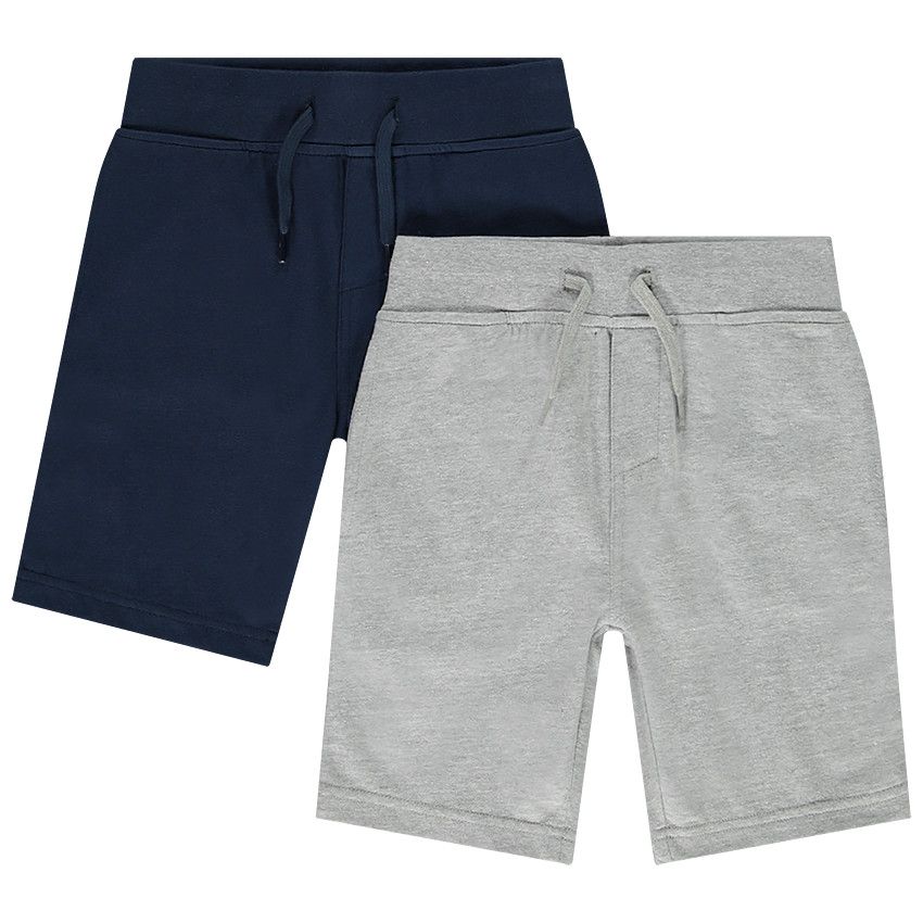 Lot de 2 bermudas unis en maille - Bleu marine