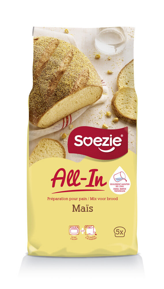 Soezie All-in-mix Maïsbrood - Broodmeel - 2.5 Kilogram