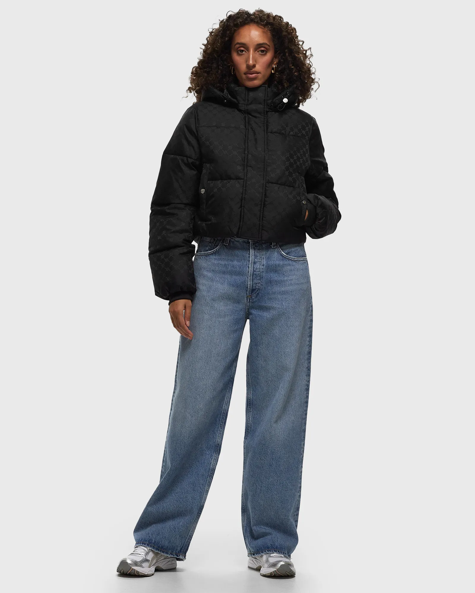 Daily Paper Monogram Cropped Puffer Jacket