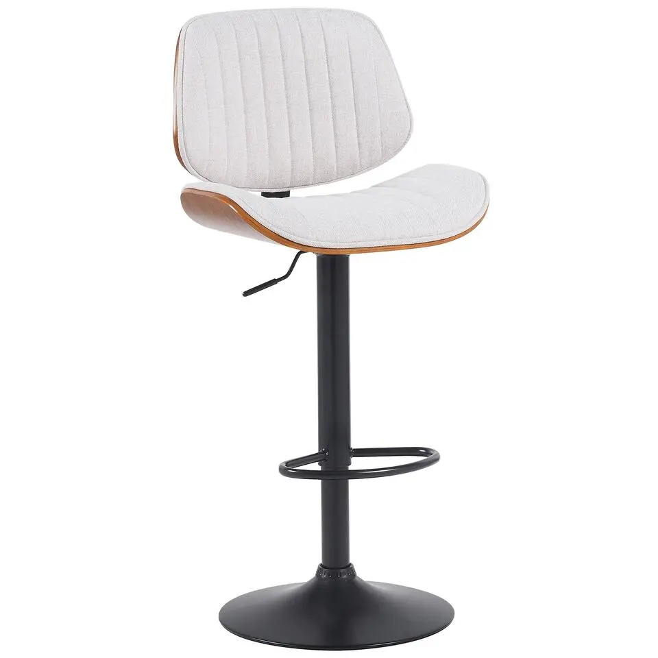CLP Barkruk Clawson zwart Frame - Stof - walnoot/creme